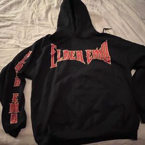 Gildan L large black Elder Emo hoodie sweatshirt NWOT